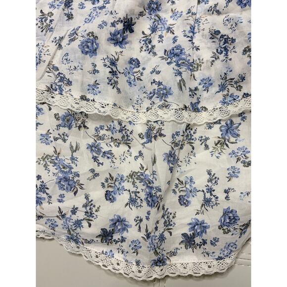 RSQ White with Blue Floral Print Tiered Skirt size XXL - Picture 4 of 6